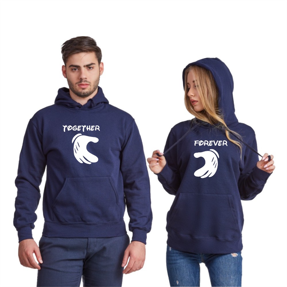 Комплект тъмно-сини суитчери за двойки Together Forever Hands 2019 Комплект тъмно-сини суитчери за двойки Together Forever Hands 2019