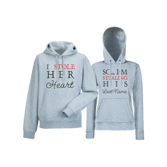 Сиви суитчъри за двойки I STOLE HER HEART Сиви суитчъри за двойки I STOLE HER HEART