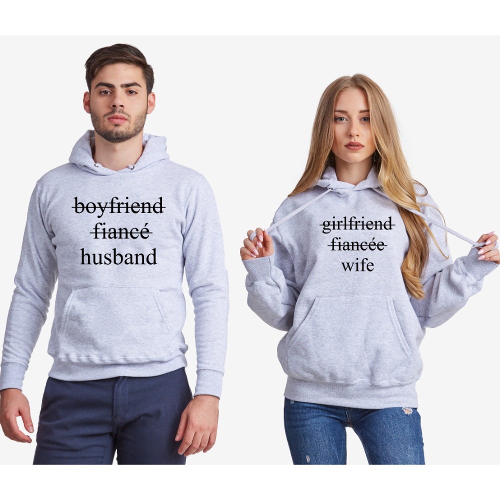 Сиви суитчери за двойки Boyfriend/Fiancé/Husband and Girlfriend/Fiancée/Wife Сиви суитчери за двойки Boyfriend/Fiancé/Husband and Girlfriend/Fiancée/Wife