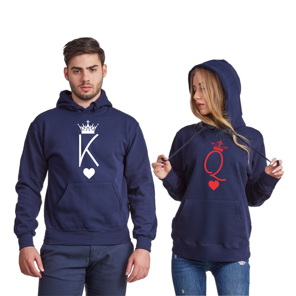 Тъмно-сини суитчери за двойки King and Queen Symbols
