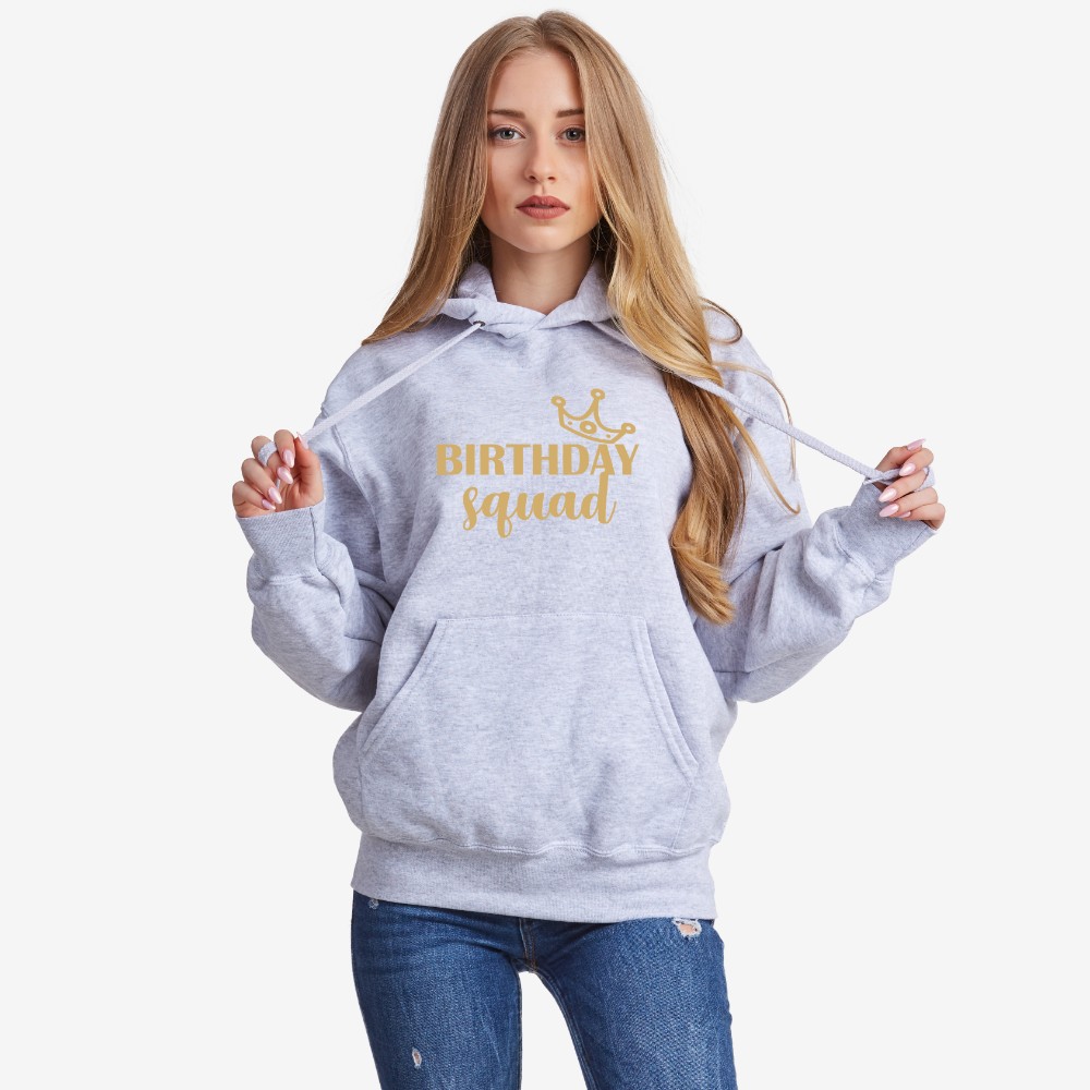 Дамски сив суитчър Birthday Squad