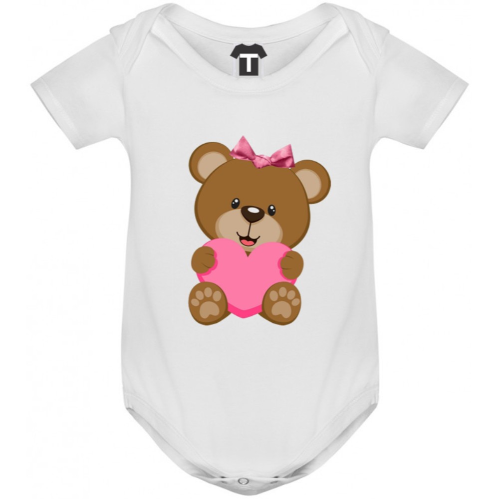 Бебешко боди Bear - Pink Heart Бебешко боди Bear - Pink Heart
