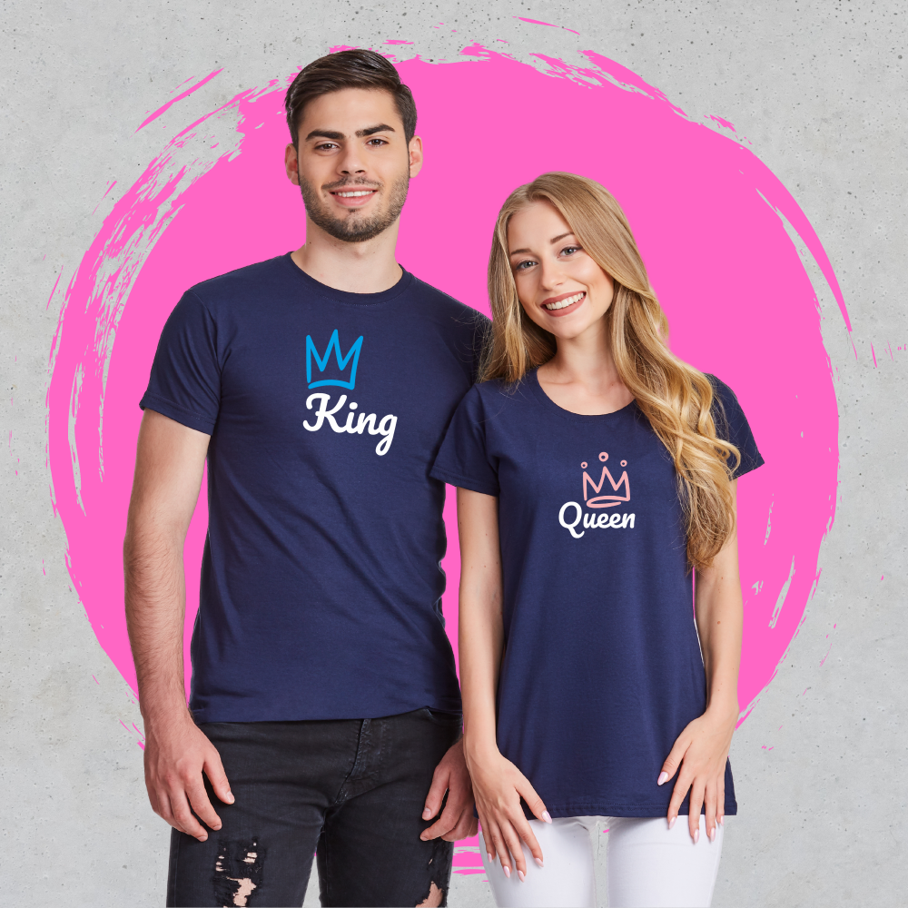 Тениски за двойки в тъмсно синьо King & Queen 6