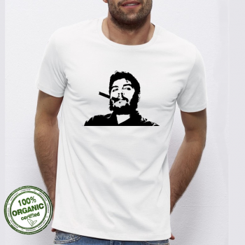 Мъжка бяла тениска от 100% органичен памук Che Guevara Мъжка бяла тениска от 100% органичен памук Che Guevara