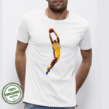 Мъжка бяла тениска от 100% органичен памук Kobe Bryant