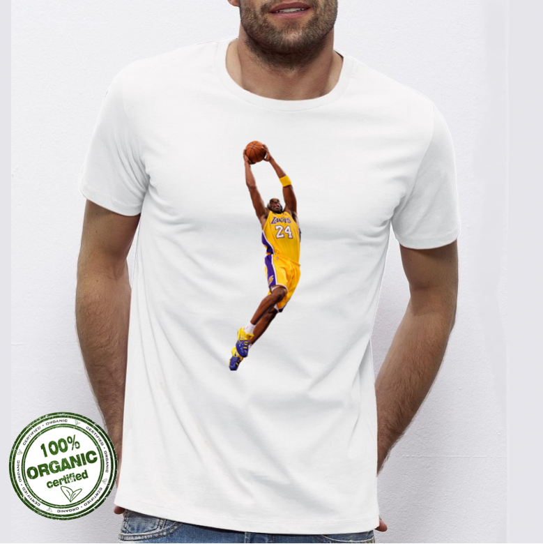 Мъжка бяла тениска от 100% органичен памук Kobe Bryant