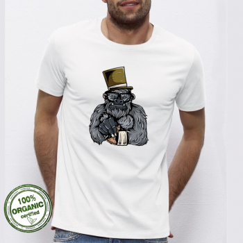 Мъжка бяла тениска от 100% органичен памук Monkey Мъжка бяла тениска от 100% органичен памук Monkey