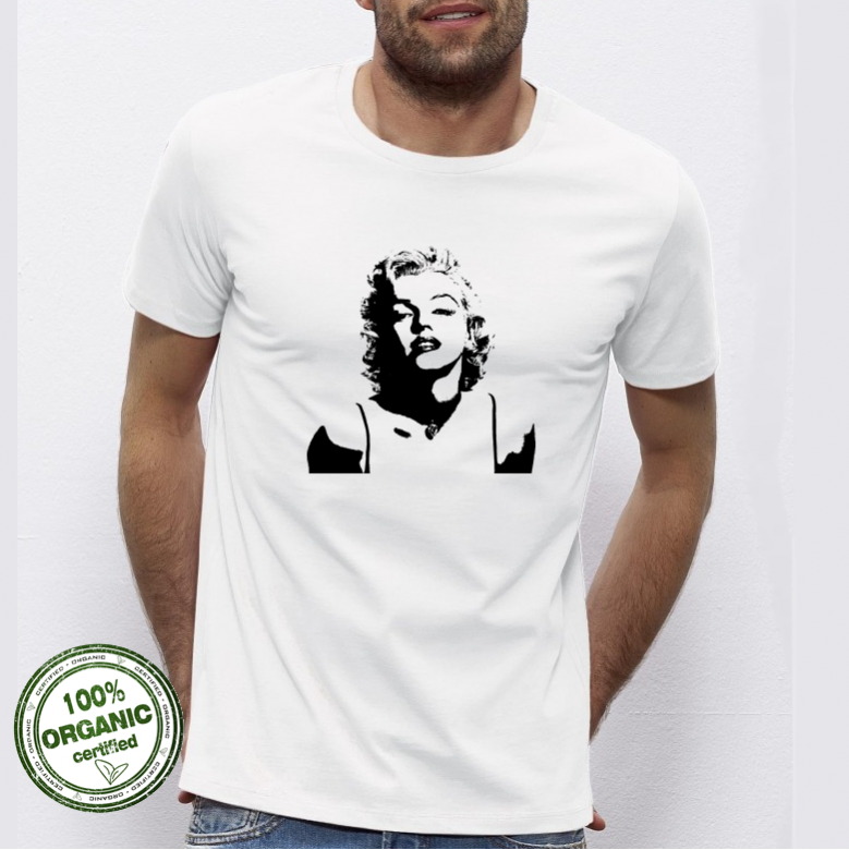 Мъжка бяла тениска от 100% органичен памук Monroe