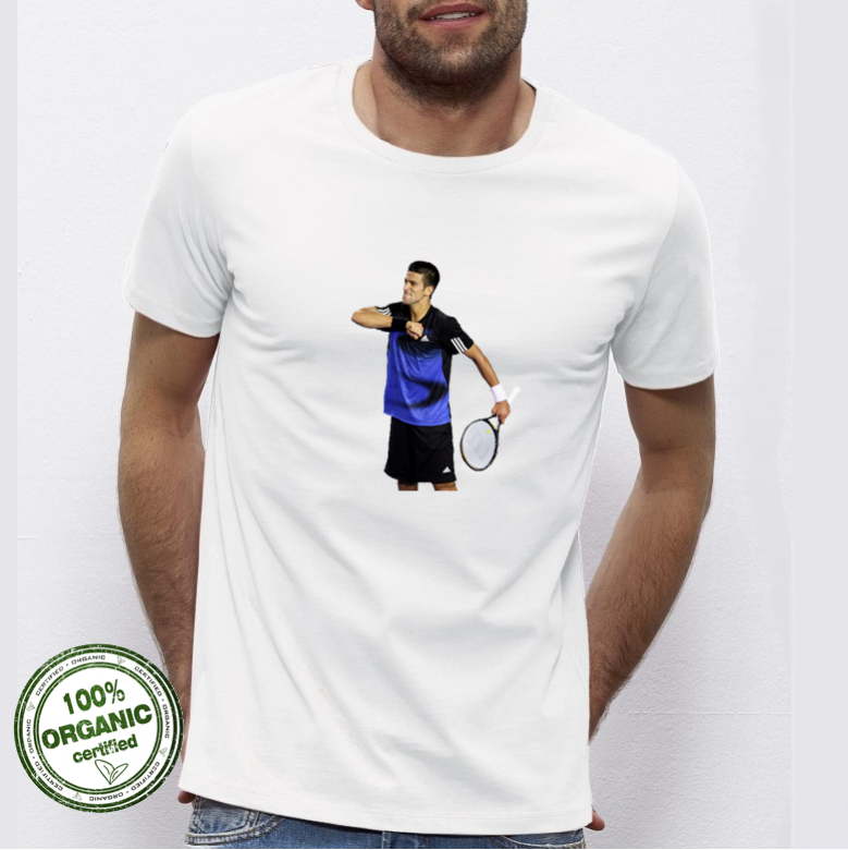 Мъжка бяла тениска от 100% органичен памук Novak Djokovic Мъжка бяла тениска от 100% органичен памук Novak Djokovic