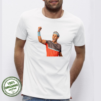 Мъжка бяла тениска от 100% органичен памук Rafa Nadal Мъжка бяла тениска от 100% органичен памук Rafa Nadal