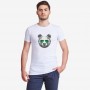Мъжка бяла тениска с принт Bear with Sunglasses