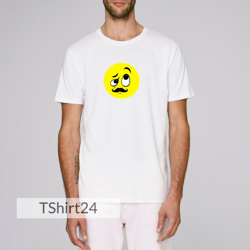 Мъжка бяла тениска с принт Emoji Мъжка бяла тениска с принт Emoji