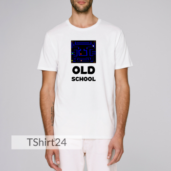 Мъжка бяла тениска с принт Old School Мъжка бяла тениска с принт Old School