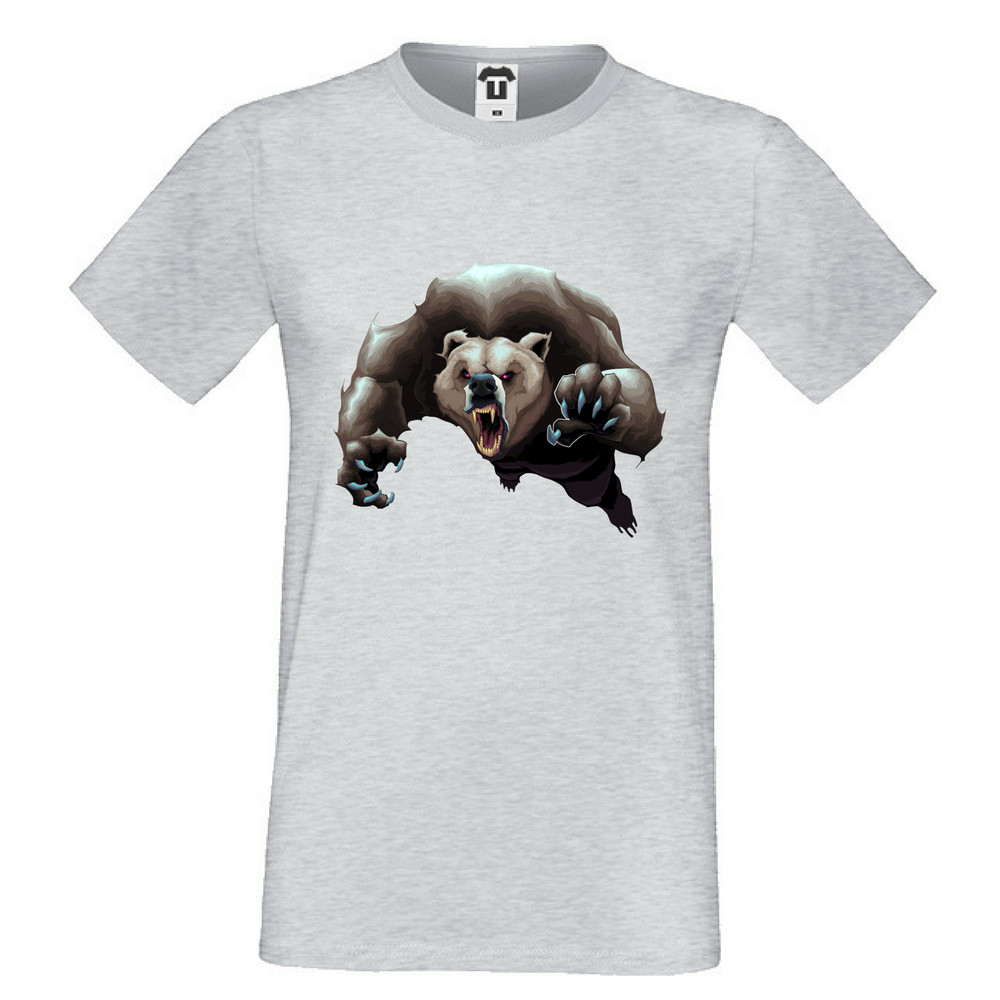 Мъжка сива тениска Angry Bear