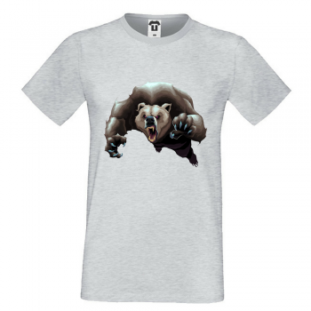Мъжка сива тениска Angry Bear