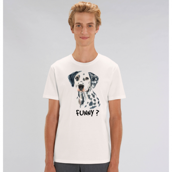 Мъжка тениска от 100% органичен памук в бял цвят Funny Dog Мъжка тениска от 100% органичен памук в бял цвят Funny Dog