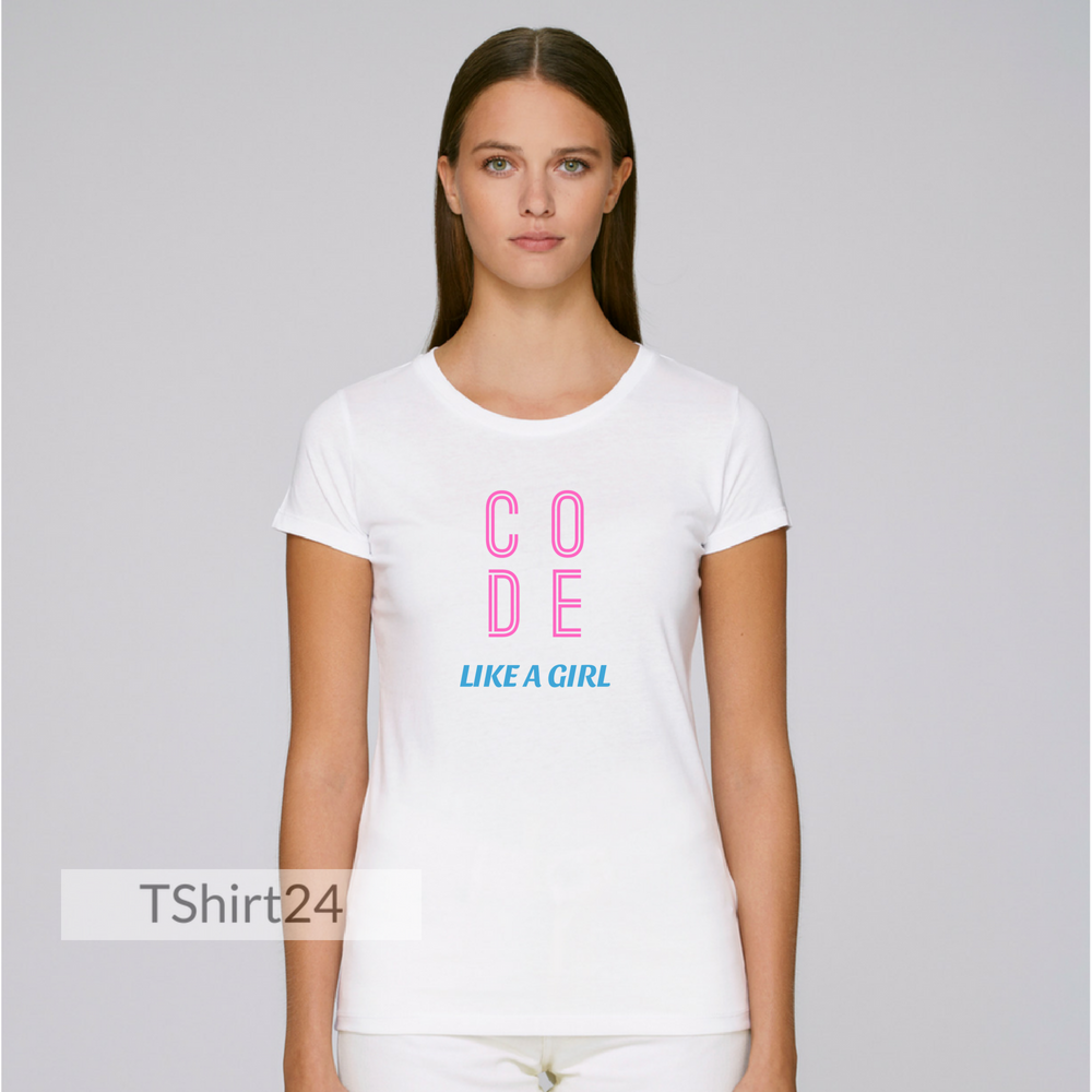 Дамска бяла тениска Code Like a Girl Дамска бяла тениска Code Like a Girl