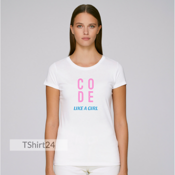 Дамска бяла тениска Code Like a Girl