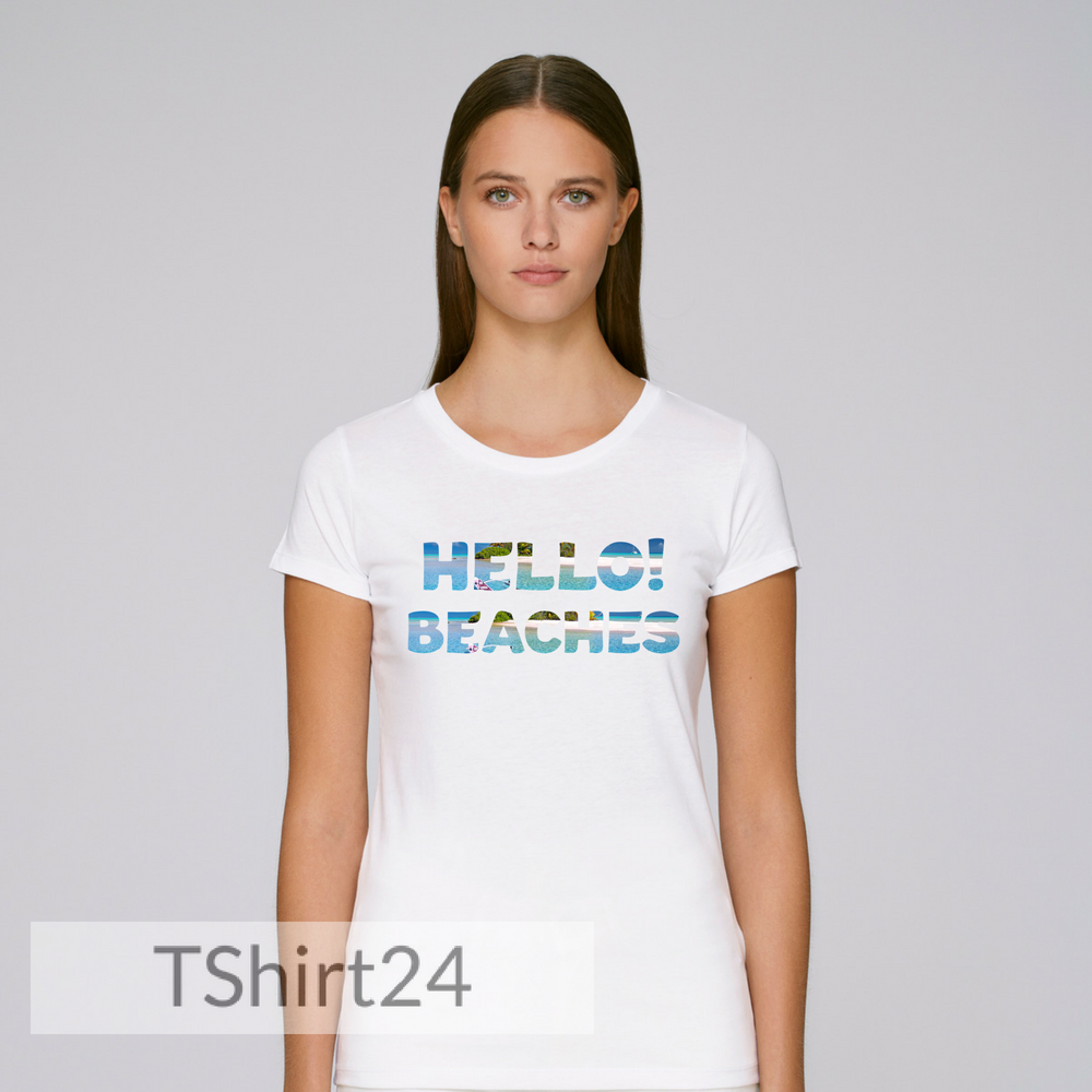 Дамска бяла тениска Hello Beaches Дамска бяла тениска Hello Beaches