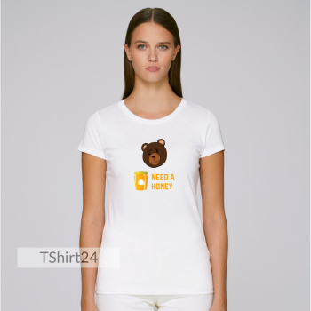 Дамска бяла тениска Need a Honey Дамска бяла тениска Need a Honey