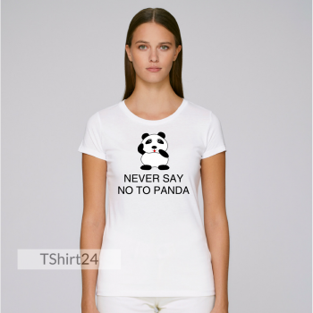 Дамска бяла тениска Never Say No to Panda Дамска бяла тениска Never Say No to Panda
