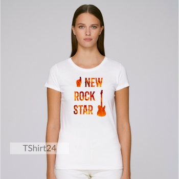 Дамска бяла тениска New Rock Star Дамска бяла тениска New Rock Star