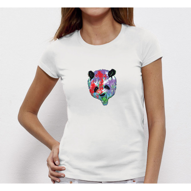Дамска бяла тениска от 100% органичен памук Bear Painted Дамска бяла тениска от 100% органичен памук Bear Painted