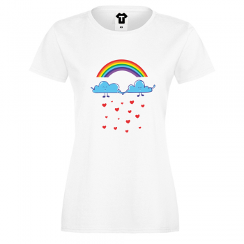 Дамска бяла тениска от 100% органичен памук Clouds Love Дамска бяла тениска от 100% органичен памук Clouds Love