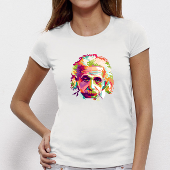 Дамска бяла тениска от 100% органичен памук Einstein