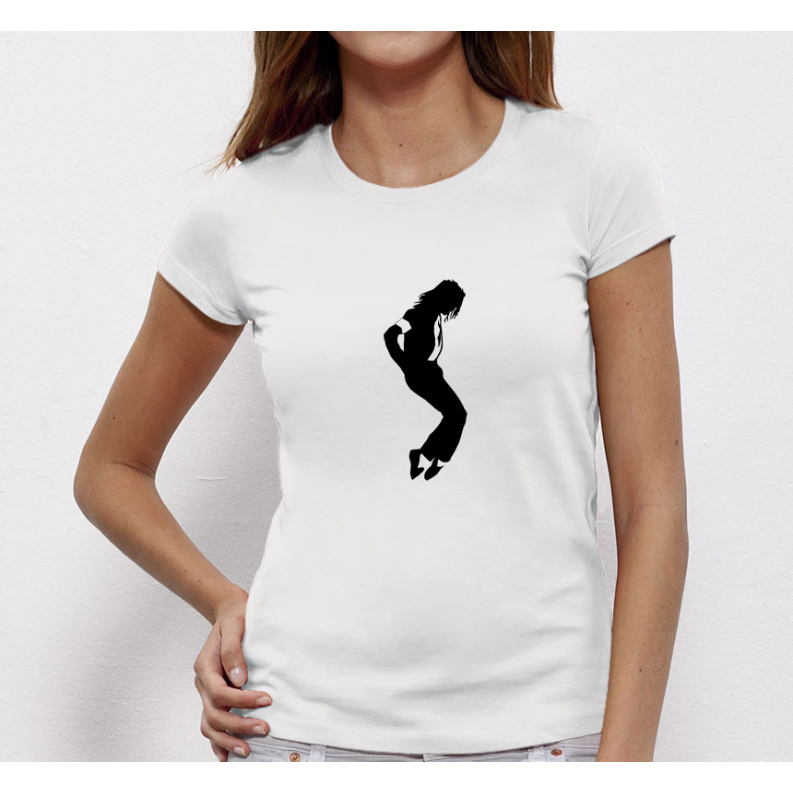 Дамска бяла тениска от 100% органичен памук Michael Jackson