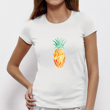 Дамска бяла тениска от 100% органичен памук Pineapple Дамска бяла тениска от 100% органичен памук Pineapple