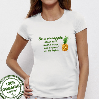 Дамска бяла тениска от 100% органичен памук Pineapple Дамска бяла тениска от 100% органичен памук Pineapple