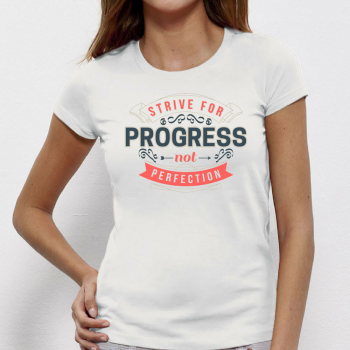 Дамска бяла тениска от 100% органичен памук Progress