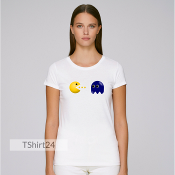 Дамска бяла тениска Pac Man Game Дамска бяла тениска Pac Man Game