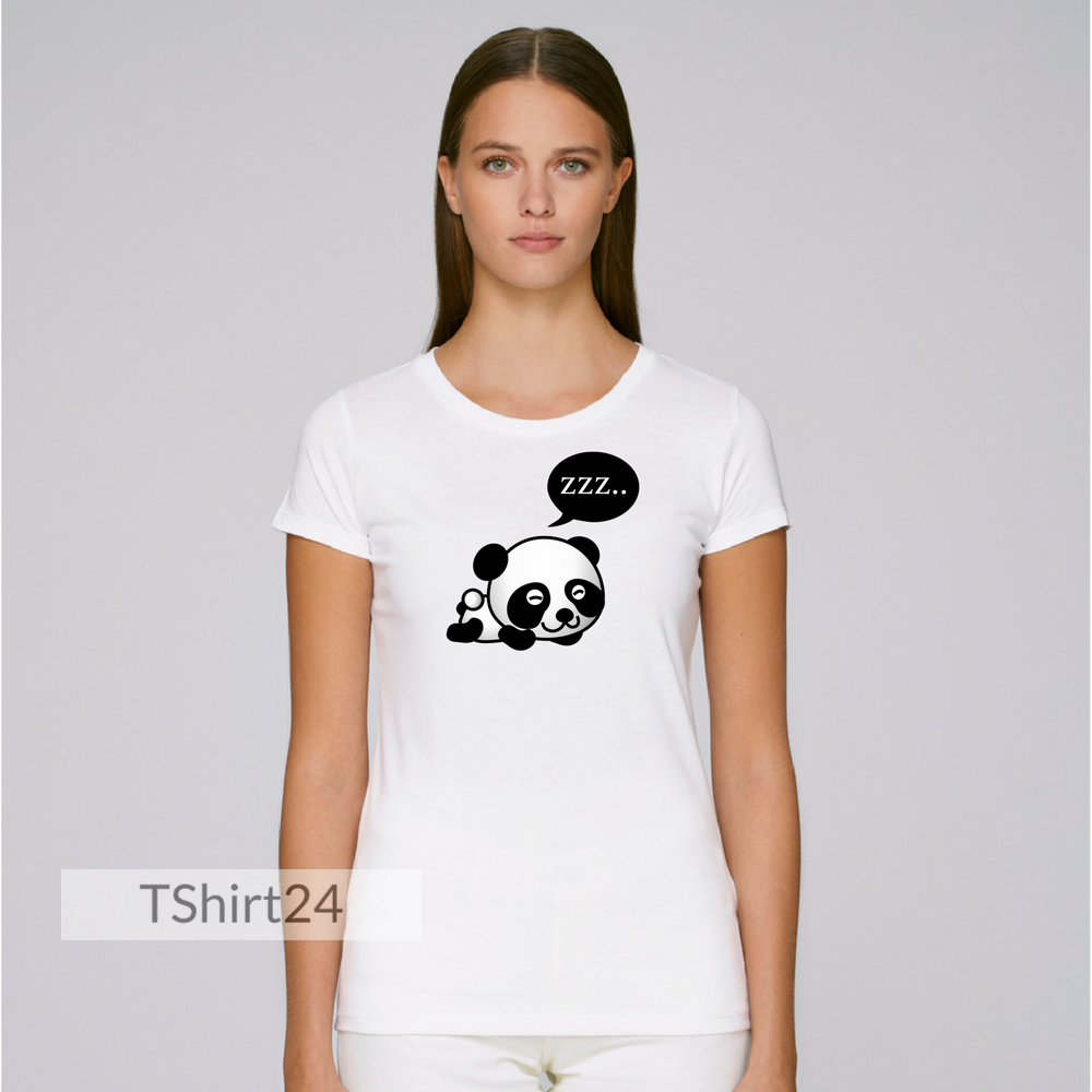 Дамска бяла тениска Sleeping Panda