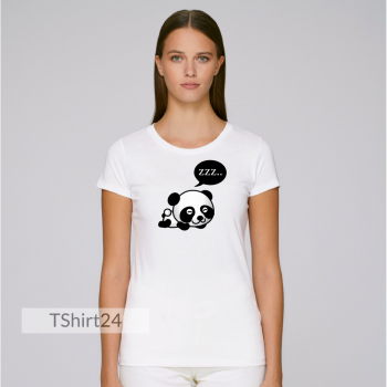 Дамска бяла тениска Sleeping Panda Дамска бяла тениска Sleeping Panda