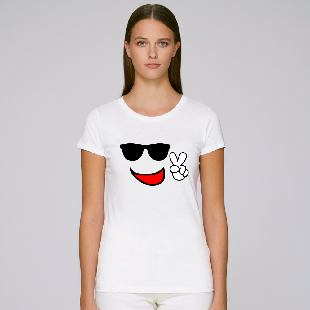 Дамска бяла тениска Smile Face Дамска бяла тениска Smile Face