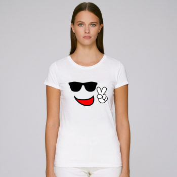 Дамска бяла тениска Smile Face