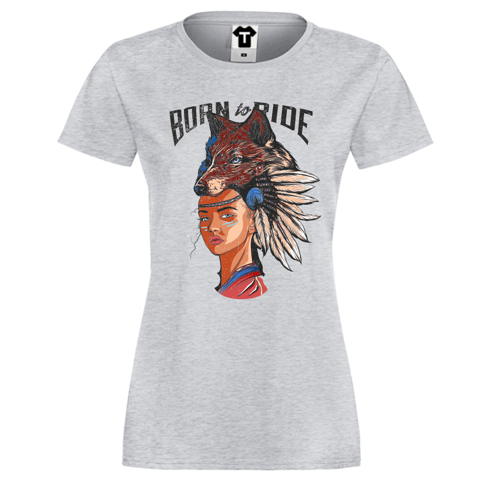 Дамска сива тениска Born to Ride Дамска сива тениска Born to Ride