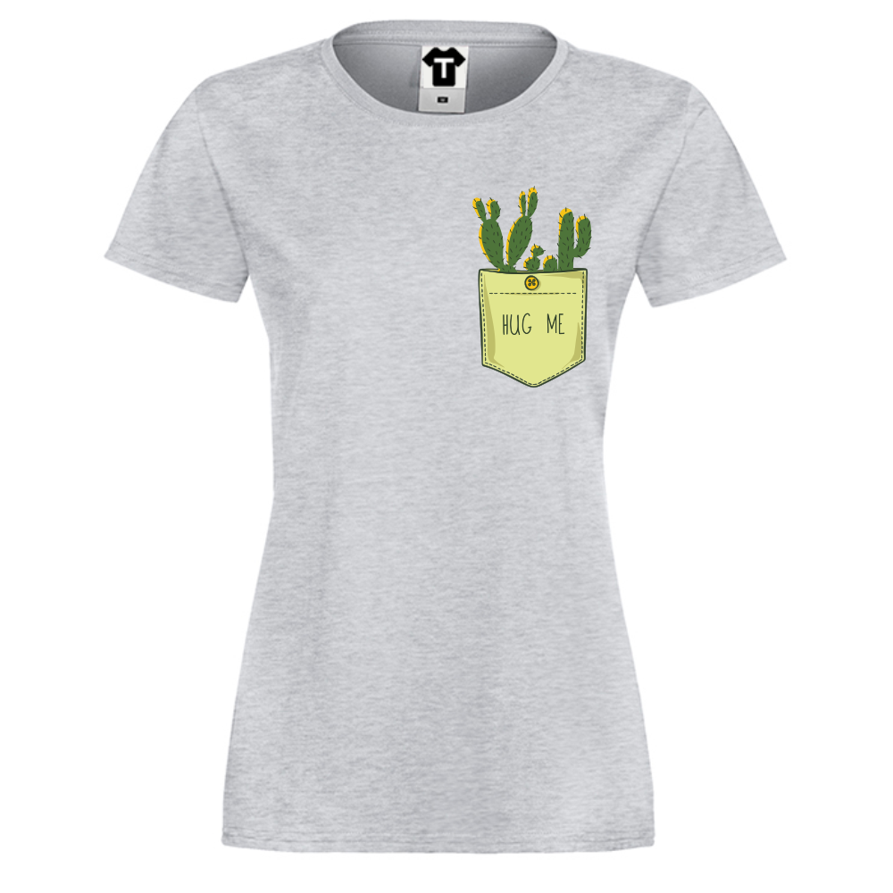 Дамска сива тениска Cactus Pocket