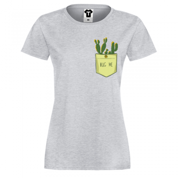 Дамска сива тениска Cactus Pocket