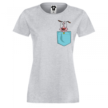 Дамска сива тениска Courage Dog Pocket Дамска сива тениска Courage Dog Pocket