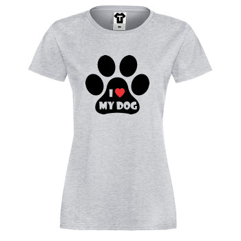 Дамска сива тенискa I LOVE MY DOG Дамска сива тенискa I LOVE MY DOG