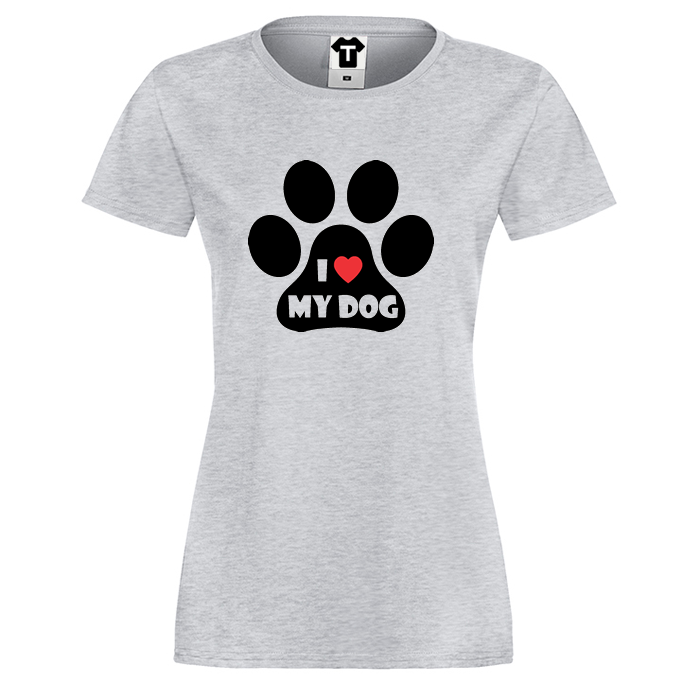Дамска сива тенискa I LOVE MY DOG Дамска сива тенискa I LOVE MY DOG