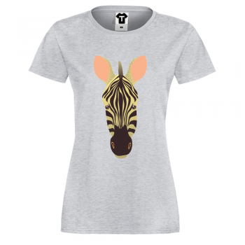 Дамска сива тениска с принт Zebra Дамска сива тениска с принт Zebra