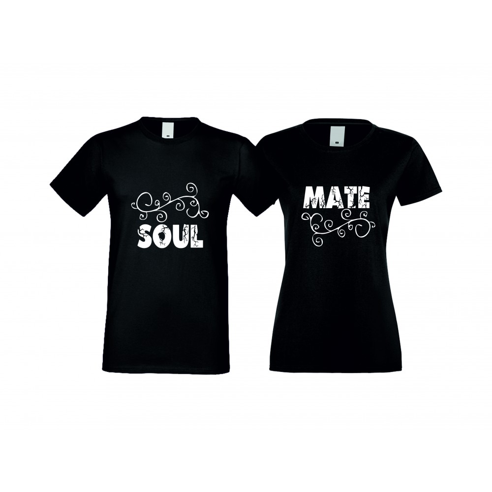 Тениски за двойки SOUL-MATE черни Тениски за двойки SOUL-MATE черни