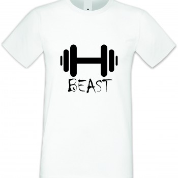 Мъжка бяла тениска Beast 