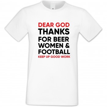 Мъжка бяла тениска Dear God Thanks Мъжка бяла тениска Dear God Thanks