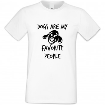 Мъжка бяла тениска Dogs are my favorite people Мъжка бяла тениска Dogs are my favorite people