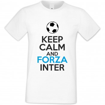 Мъжка бяла тениска KEEP CALM and FORZA INTER Мъжка бяла тениска KEEP CALM and FORZA INTER